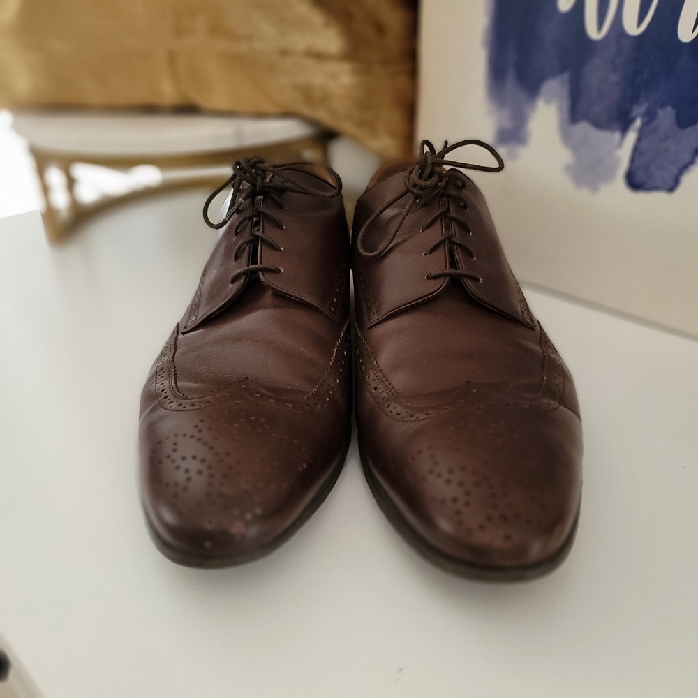 Bally Men's Normal Brown Wing Tip Oxford Dress Shoes Size 12 Great Condition